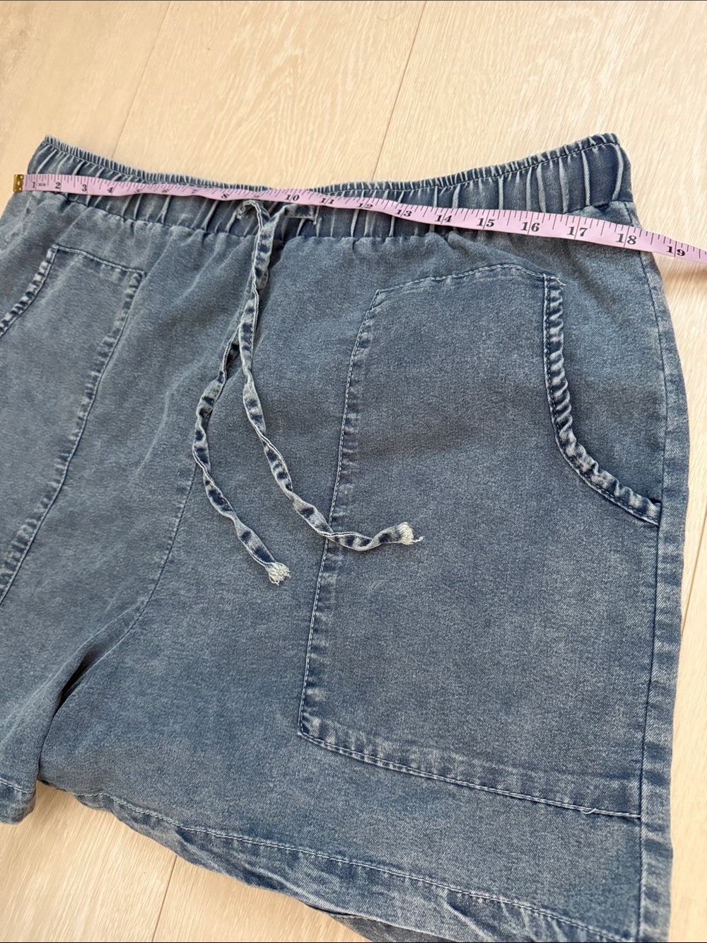 ZILCREMO Denim Short Sleeve and Short Set of 2 - Light Blue Wash - Picture 9 of 12